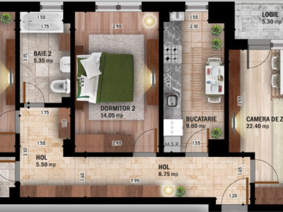 Apartament 3 camere - bloc nou, finalizat 2024 - Pallady