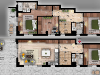 Apartament 5 camere Duplex - bloc nou, finalizat 2024 - Pallady